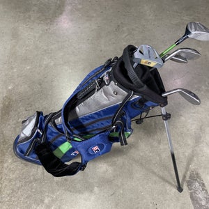 U.S. Kids WT-15 Club Set 3W 6i&8i PW Putter US Kids 57" Green Junior RH +Bag