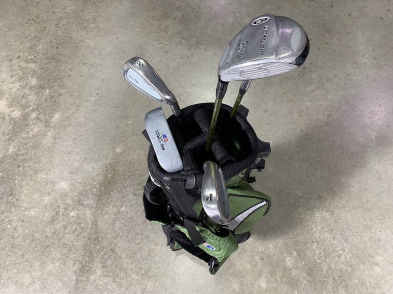 U.S. Kids UL-18 Club Set 3W 6 & 8 PW Putter KidPower 57-39 Junior RH +Bag