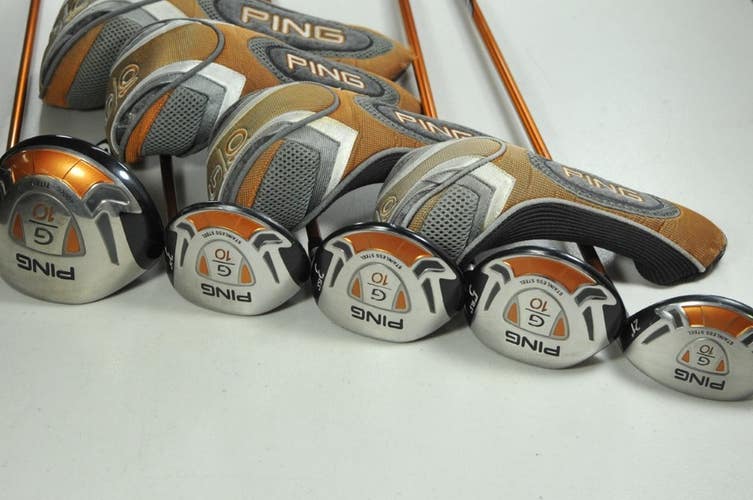 Ping G10 9* Driver, 14*,15.5*,18.5* Fairway Woods, 21* Hybrid Set Stiff #204271