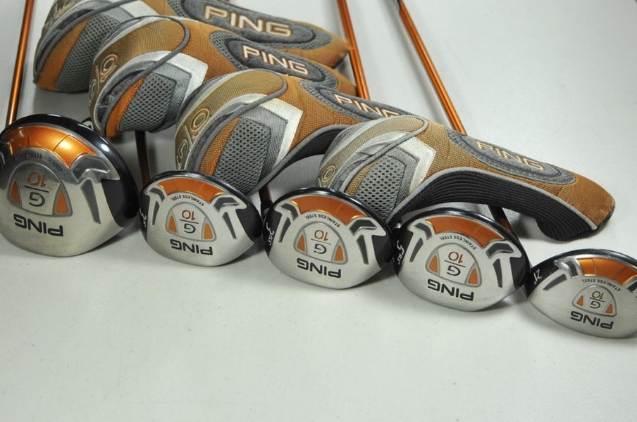 Ping G10 9* Driver, 14*,15.5*,18.5* Fairway Woods, 21* Hybrid Set Stiff #204271
