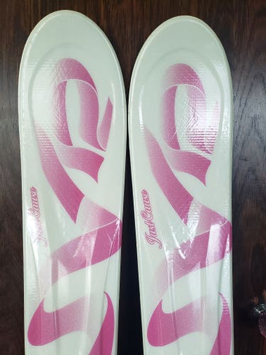 153cm WOMENS SKIS K2 JUST CAUSE/ CANCER LIMITED EDITION w/ Marker IBX 11.0Ti Bindings*USED* ADVANCED
