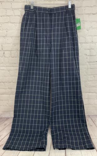 Liz Claiborne Women's HEPBURN High Rise Golf Pants Navy Windowpane Size 4