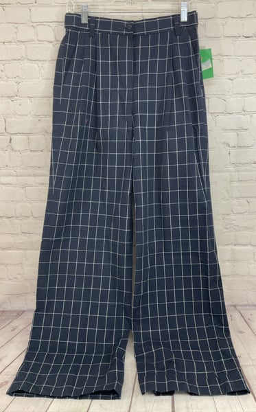 Liz Claiborne Women's HEPBURN High Rise Golf Pants Navy Windowpane Size 4