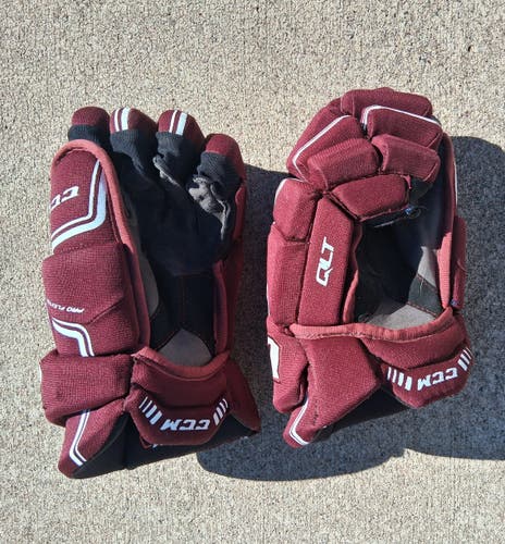 CCM QLT270 Maroon hockey player Gloves 14" (Used)
