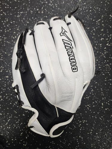 Used Mizuno SUPREME FASTPITCH BB/SB Glove RH Throw Black And White 12 1/2" 11849-S000032716