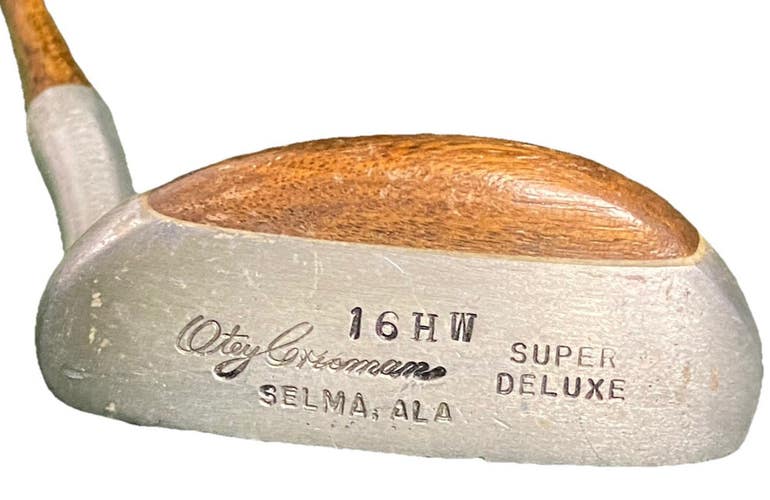 Otey Crisman 16HW Super Deluxe Putter 35" Selma, Ala RH Hickory Shaft Great Grip