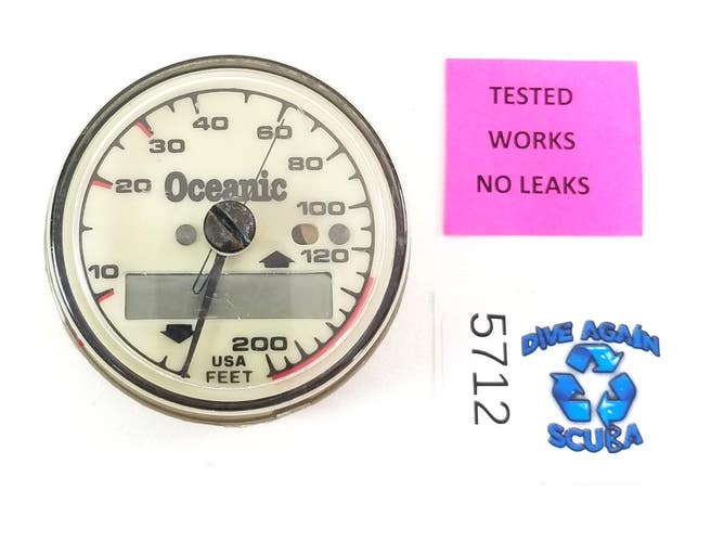 Oceanic 200ft Depth Gauge Puck Module Scuba Dive + Max Depth Gauge DataMax 2