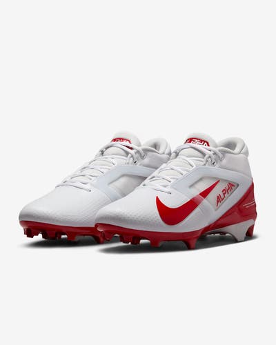 new men's 8 Nike Alpha Menace 4 Pro Football Cleats FD7037-102 Red White