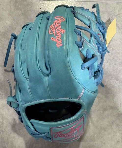 Blue Rawlings Heart of the Hide RH Infield Baseball Glove 11.5" (Used)