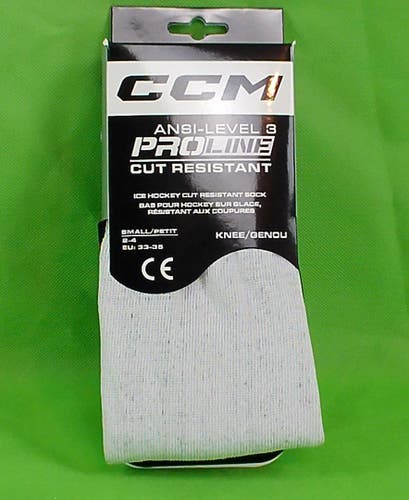 White Unisex Large Adult CCM Skate Socks Cut ProT LVL 5 Knee Sock(New)