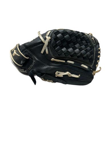 Used Mizuno GPSL1200F3 RH Throw Fastpitch Gloves Black And White 12" 11835-S000199160