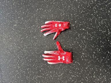 Used Under Armour F6 FB Gloves Red SM 11849-S000032461