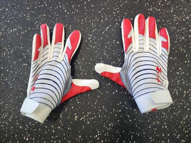 Used Under Armour BLUR FB Gloves Red And White XL 11849-S000032518