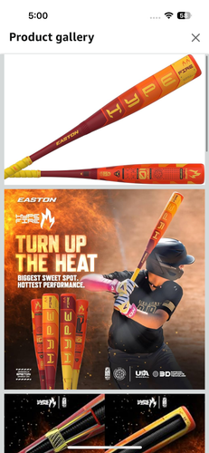Brand New: 2025 Easton Hype Fire Composite USSSA Certified Bat (-10) 20 oz 30" (New)