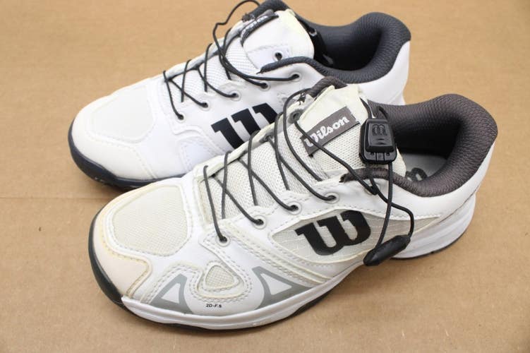 *N W/ DEFECT* JUNIOR WILSON RUSH PRO QL TENNIS SHOES (WHITE/EBONY) SZ 2