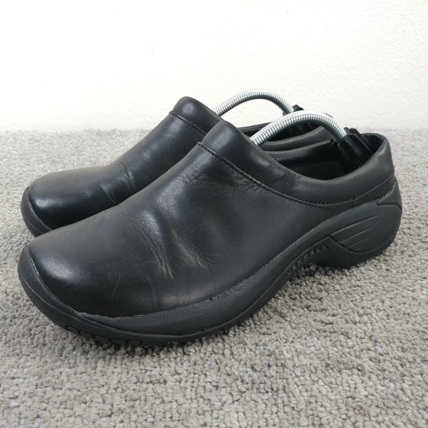 Merrell Encore Gust 2 Moc Mens Size 7 Comfort Shoes Work Clog Black Leather