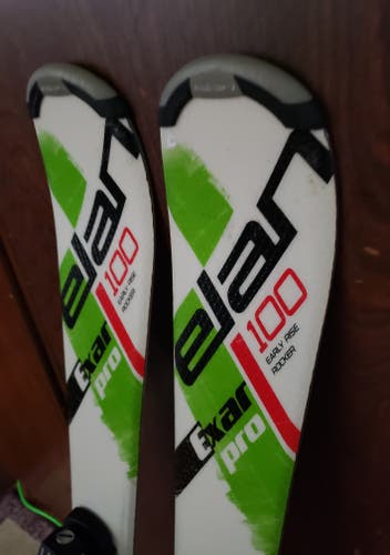 100cm Kids Skis ELAN EXAR PRO with Jr. ELAN ESP 4.5 Adjustable Bindings *USED* CLEAN