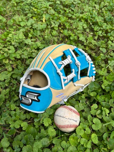 SSK Z9 Maestro 11.75” Camel/Teal Spiral I Web Infield Baseball Glove
