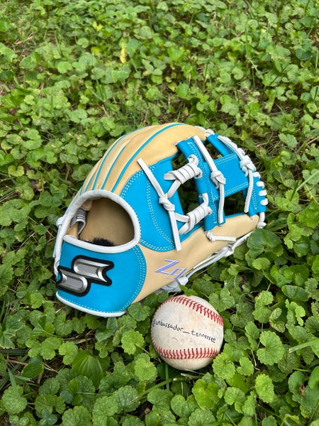 SSK Z9 Maestro 11.75” Camel/Teal Spiral I Web Infield Baseball Glove