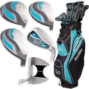 Tour Edge Moda Silk Complete Set (19pc, Black/Blue, Ladies) Golf NEW