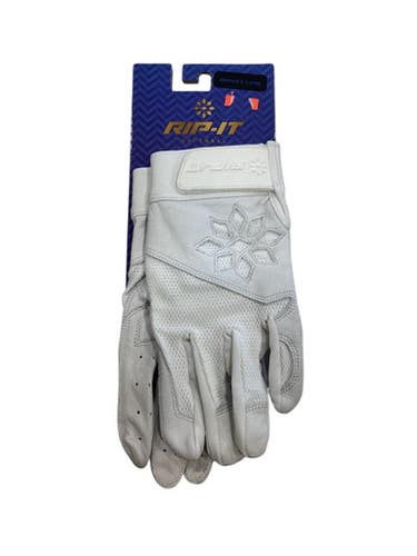 Used RIP-IT BATTING GLOVES BB/SB Accessory White LG 11884-S000054191