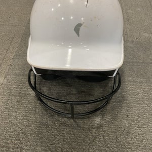 Used Mizuno F6 Batting Helmet w/Mask White One Size 11614-S000223443