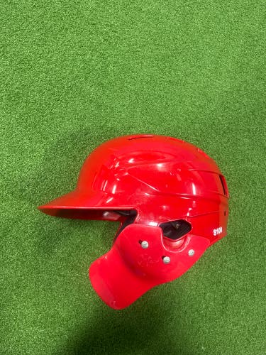 7 3/8 Rawlings S100 Batting Helmet (Used) with c flap right hand hitter