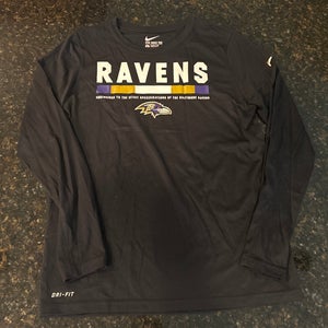 Baltimore Ravens Long Sleeve Shirt (Black, Youth L)