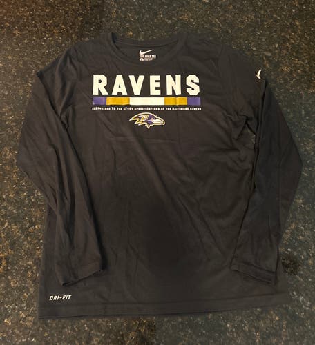 Baltimore Ravens Long Sleeve Shirt (Black, Youth L)