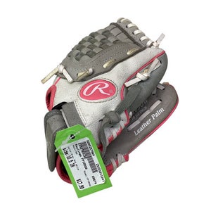 Used Rawlings FP105GW RH Throw Fastpitch Gloves Grey And White 10 1/2" 11347-S000257464