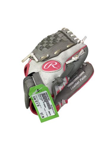 Used Rawlings FP105GW RH Throw Fastpitch Gloves Grey And White 10 1/2" 11347-S000257464