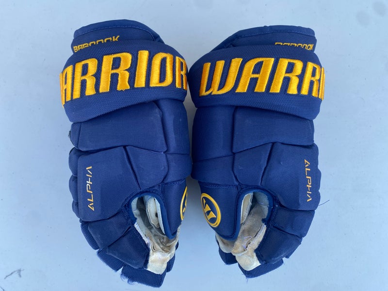 Warrior Alpha Pro Stock 14” Hockey Gloves Game Used St Louis Blues 6164