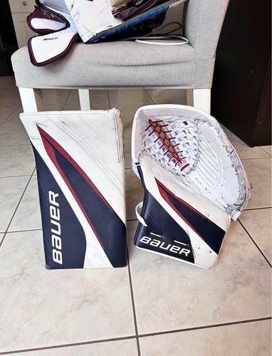 Bauer pro stock Hyperlite 2 goalie glove & blocker