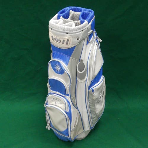 Callaway Solaire White/Blue/Grey 13-Way Golf Cart Bag w/ Raincover *READ*