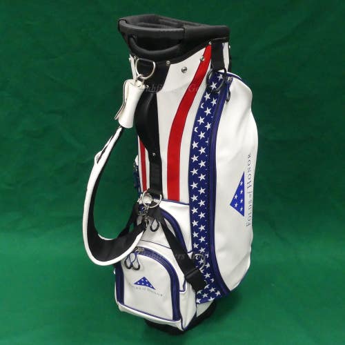 Folds of Honor Budweiser 5-Way White/Blue/Red Golf Stand Bag w/ Raincover