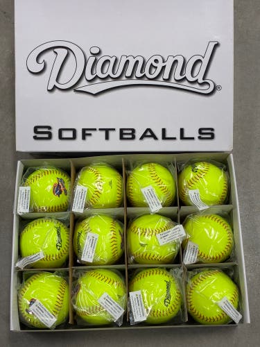 Yellow Diamond Softball 12 Pack (1 Dozen) (New)