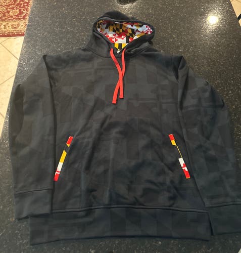 Maryland Flag Hooded Sweatshirt (Black, Adult M)