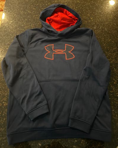 Under Armour Hooded Sweatshirt (Navy, Adult L)
