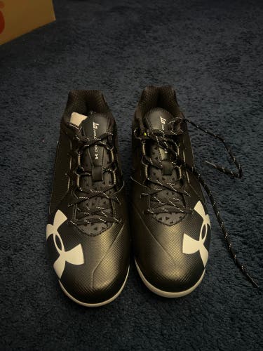 Black Men's Size M 12.0 (W 13.0) Adult Under Armour Metal Cleats (New)