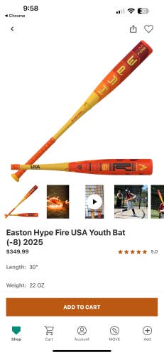 2025 Easton Hype Fire Composite USABat Certified Bat (-8) 23 oz 31" (New)