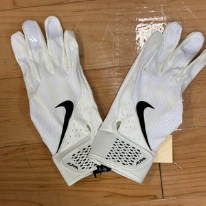 White XL Nike Alpha Elite Batting Gloves (New)