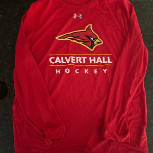 Calvert Hall Hockey Long Sleeve Shirt (Red, Adult L)