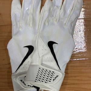 White XL Nike Alpha Elite Batting Gloves (New)