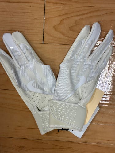 White XL Nike Alpha Elite Batting Gloves (New)