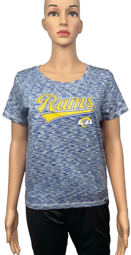 New Era LA Rams Womens Size X-Large Blue T-Shirt On Field Apparel Los Angeles NFL