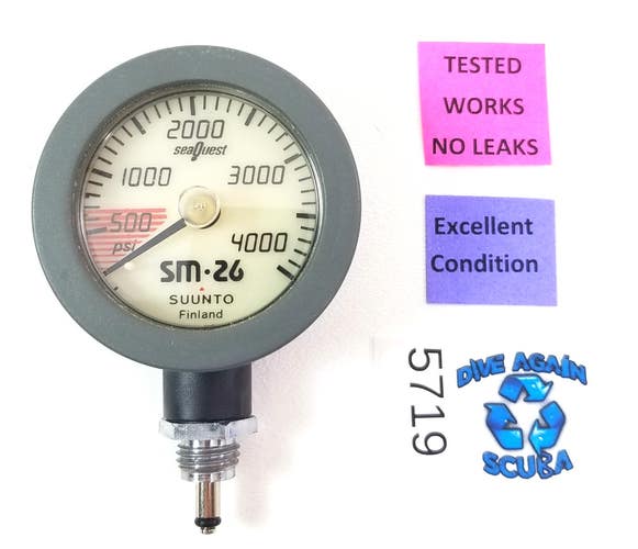Suunto SeaQuest SM-26 2in 4000 PSI SPG Submersible Pressure Gauge Scuba Dive 2"