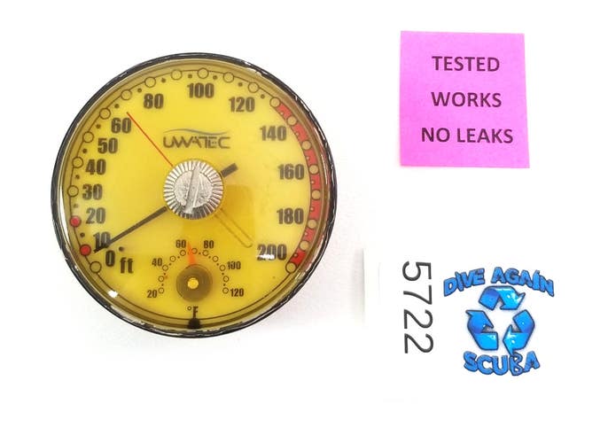 Uwatec / Scubapro 200' Depth Gauge Puck Module Scuba Dive + Max Depth Gauge 5722