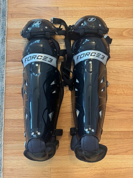 New FORCE3 Defender Two-Tone Catcher Leg Guards Intermediate
