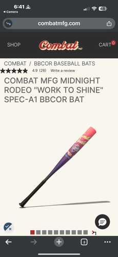 2025 Combat MFG Spec A1 Alloy BBCOR Certified Bat (-3) 30 oz 33" (New)