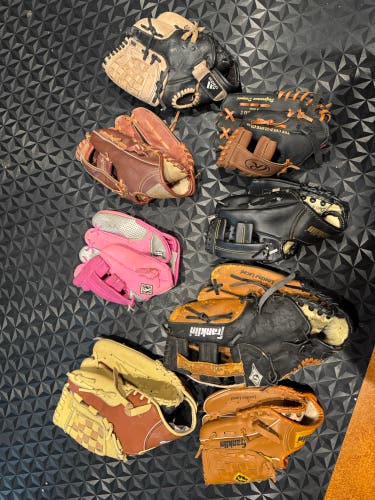 (8) Baseball Gloves (Used)